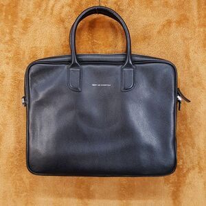 WANT LES ESSENTIELS Lesage Briefcase Black Leather Laptop Work Bag $575